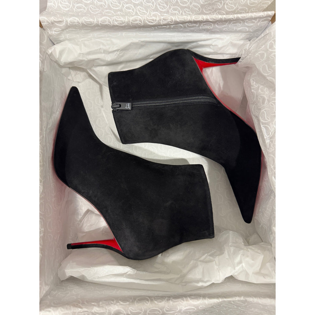 CHRISTIAN LOUBOUTIN So Apostropha Booty 80 Suede Black Ankle Boots