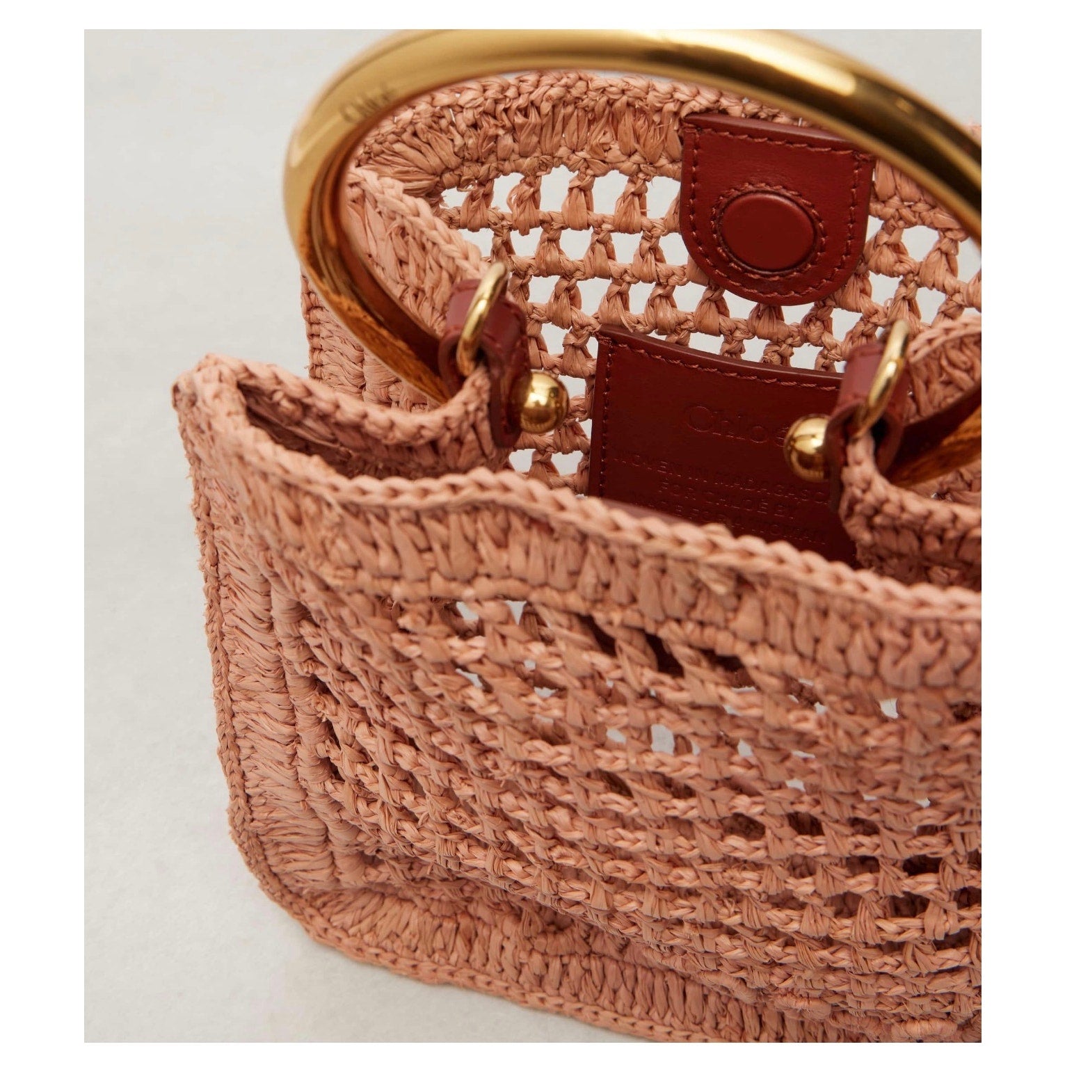 CHLOÉ Summer Banana Mini raffia crossbody bag NWT