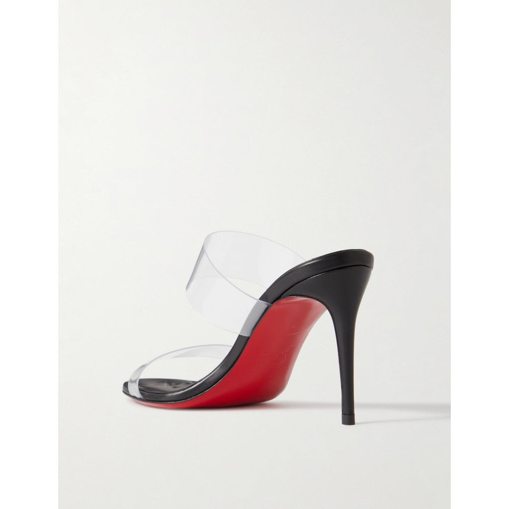 Christian Louboutin Just Loubi Nothing 85 Pvc Women Mules Black NWT 37