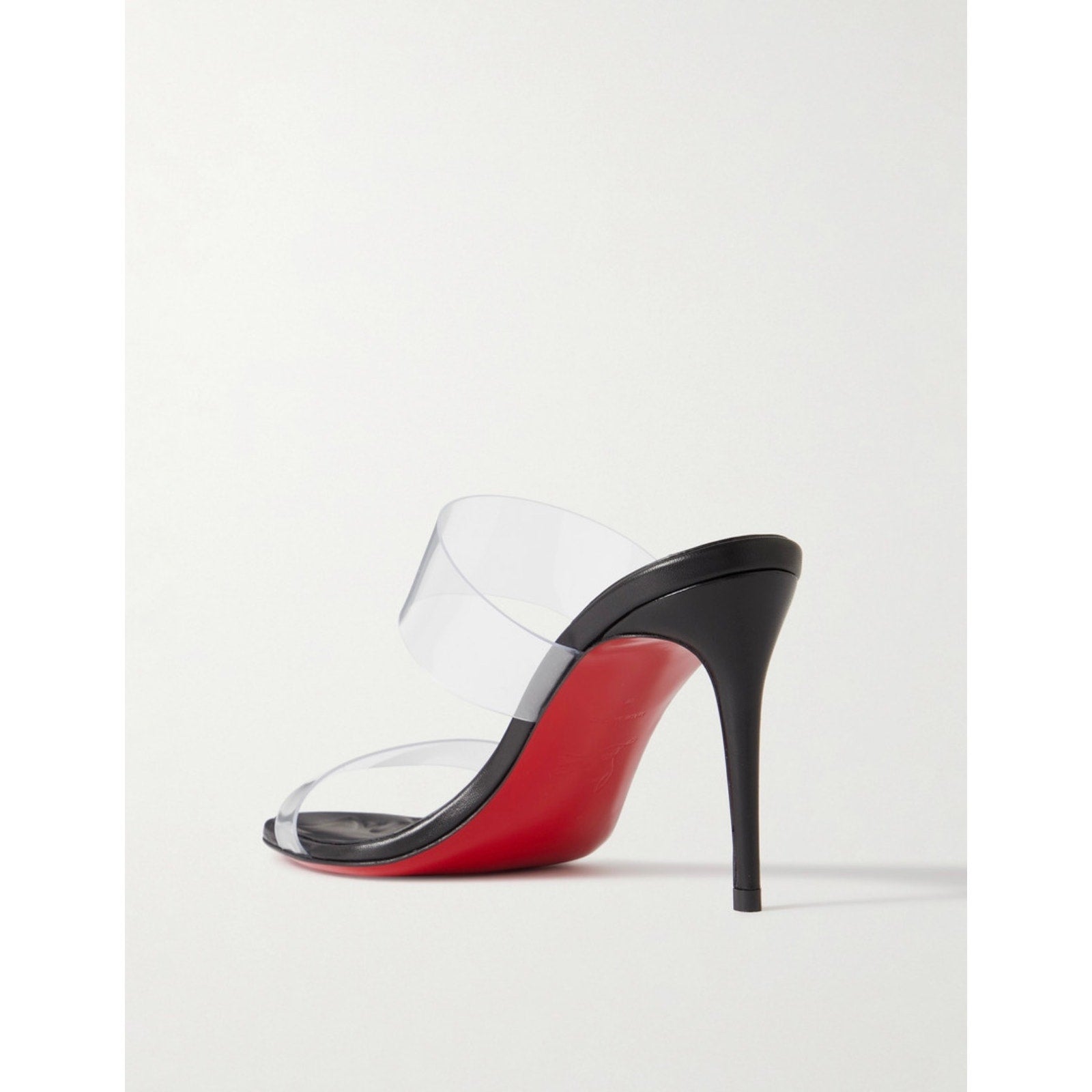 Christian Louboutin Just Loubi Nothing 85 Pvc Women Mules Black NWT 37