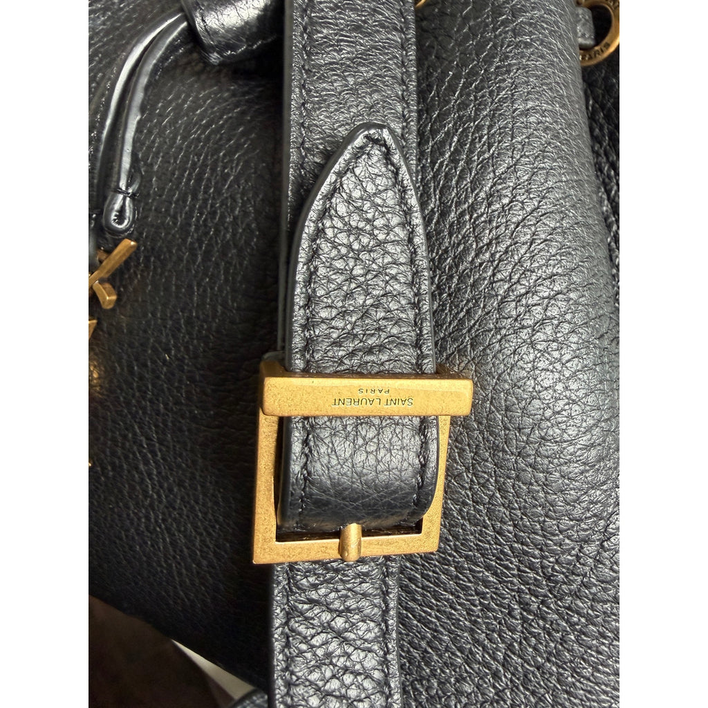 Saint Laurent Mini Paris Vii Black Leather Bag Gold Hardware NWT