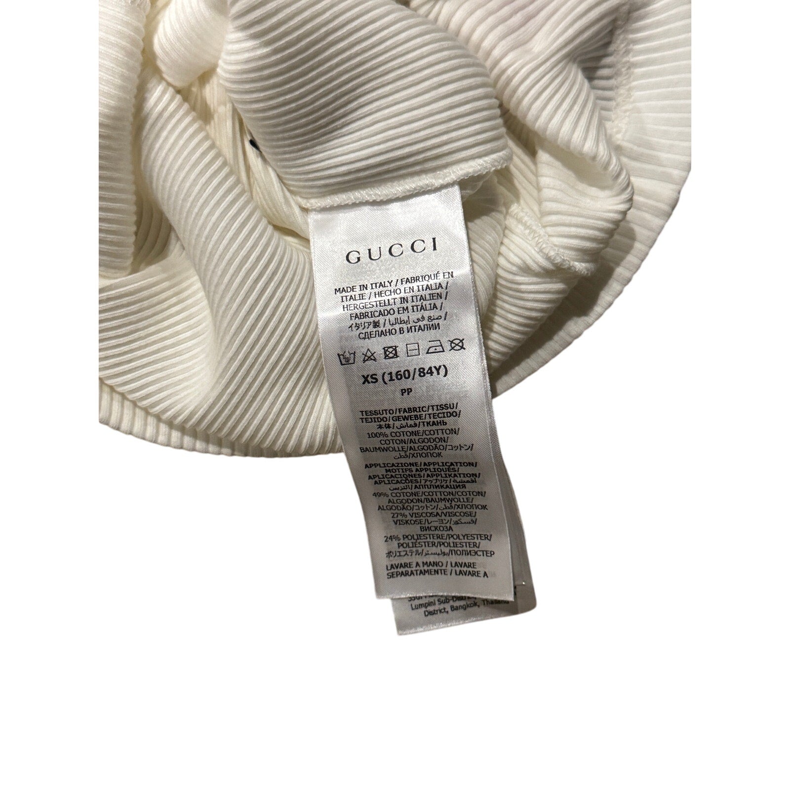 GUCCI Logo-Patch Ribbed Cotton Tank Top Size XSmall