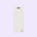 GUCCI Logo-Patch Ribbed Cotton Tank Top Size Small