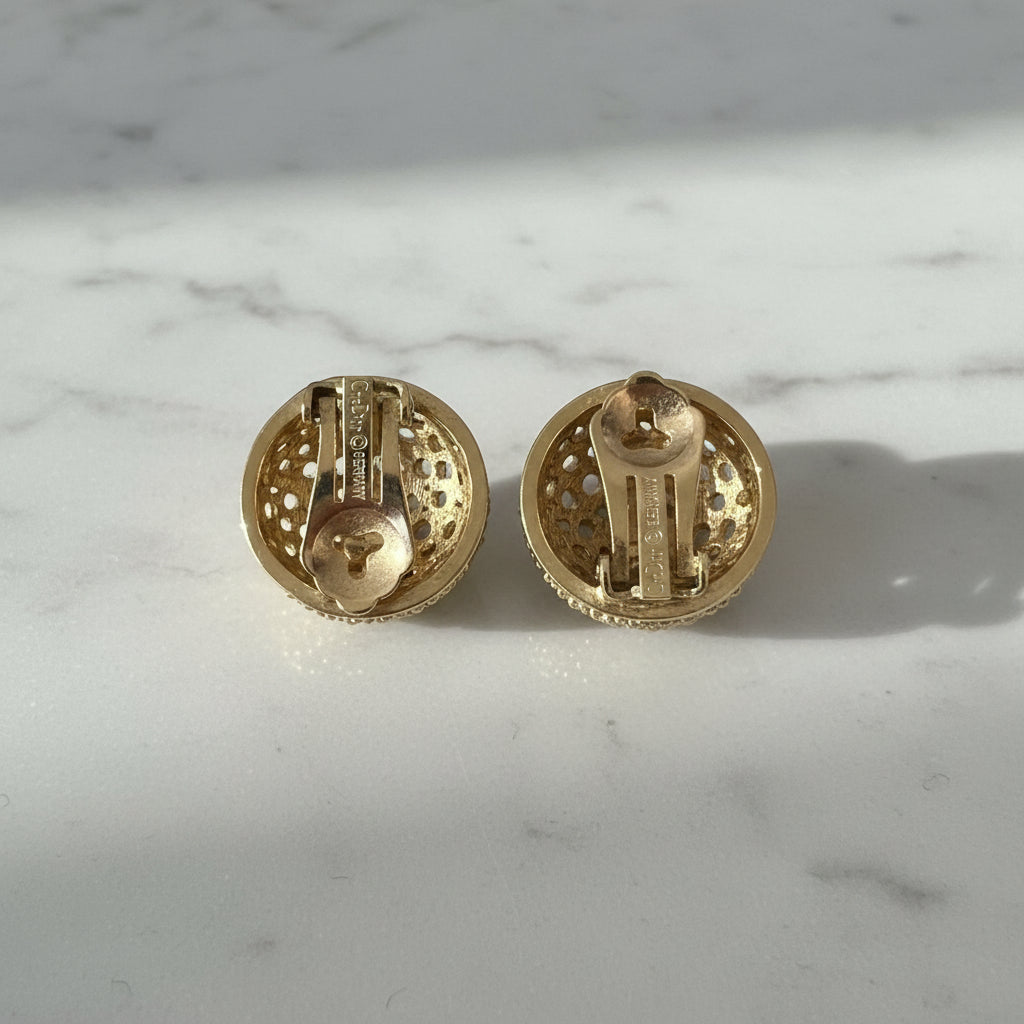 Christian Dior Dome Clip-On Earrings Vintage