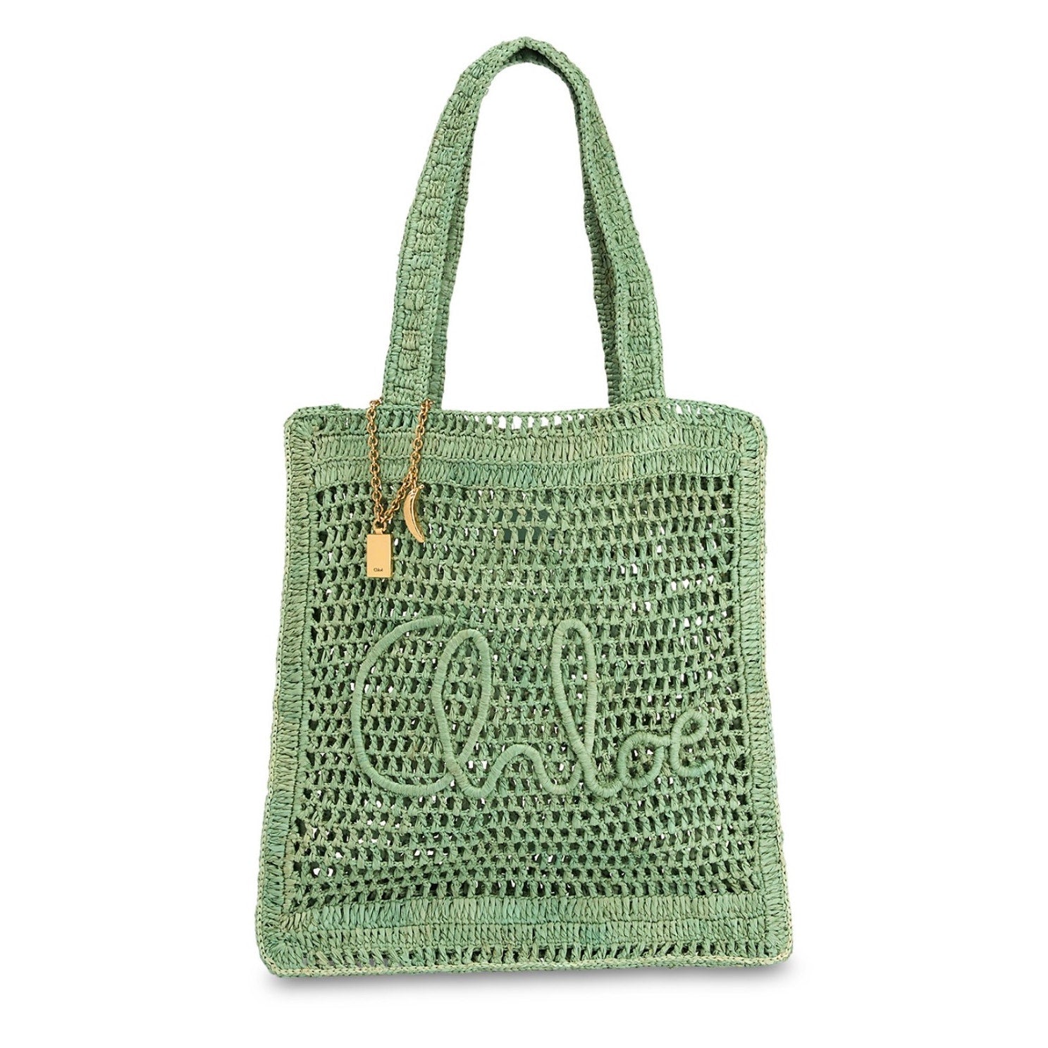 Chloe Summer Banana Raffia Tote NWT : tea leaf