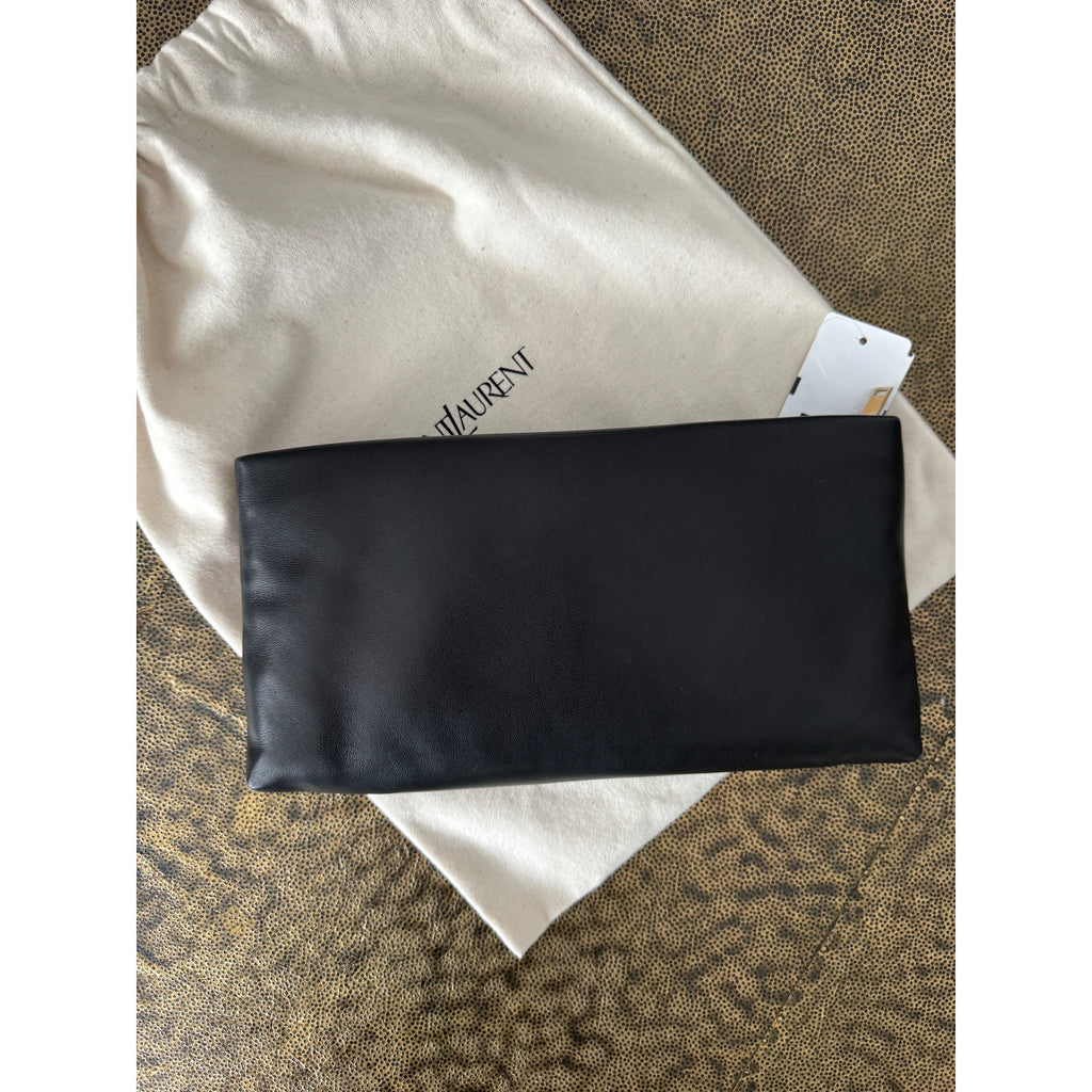 Saint Laurent Calypso Black Leather Pouch – New with Tags, Dust Bag