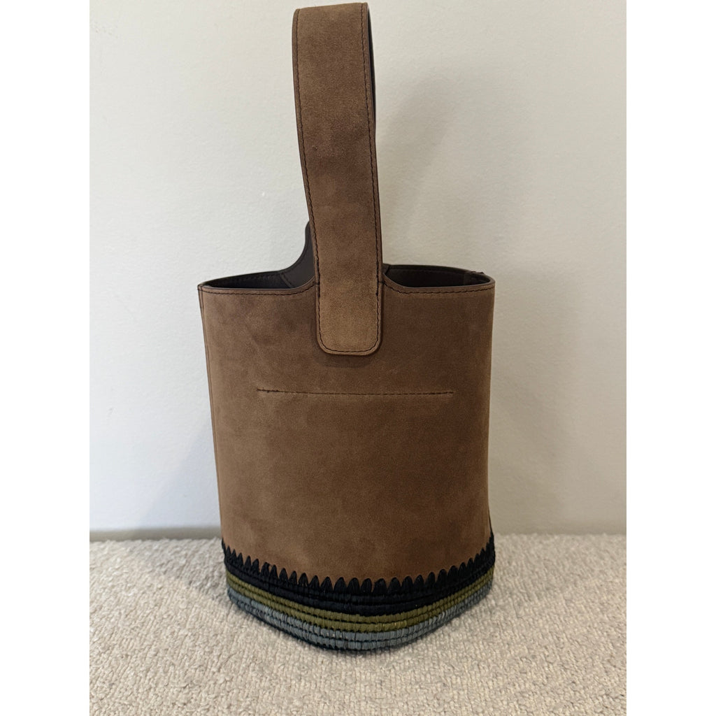 Loewe
Women’s LOEWE x Paula's Ibiza Mini Pebble Suede & Raffia Bucket Bag NWT