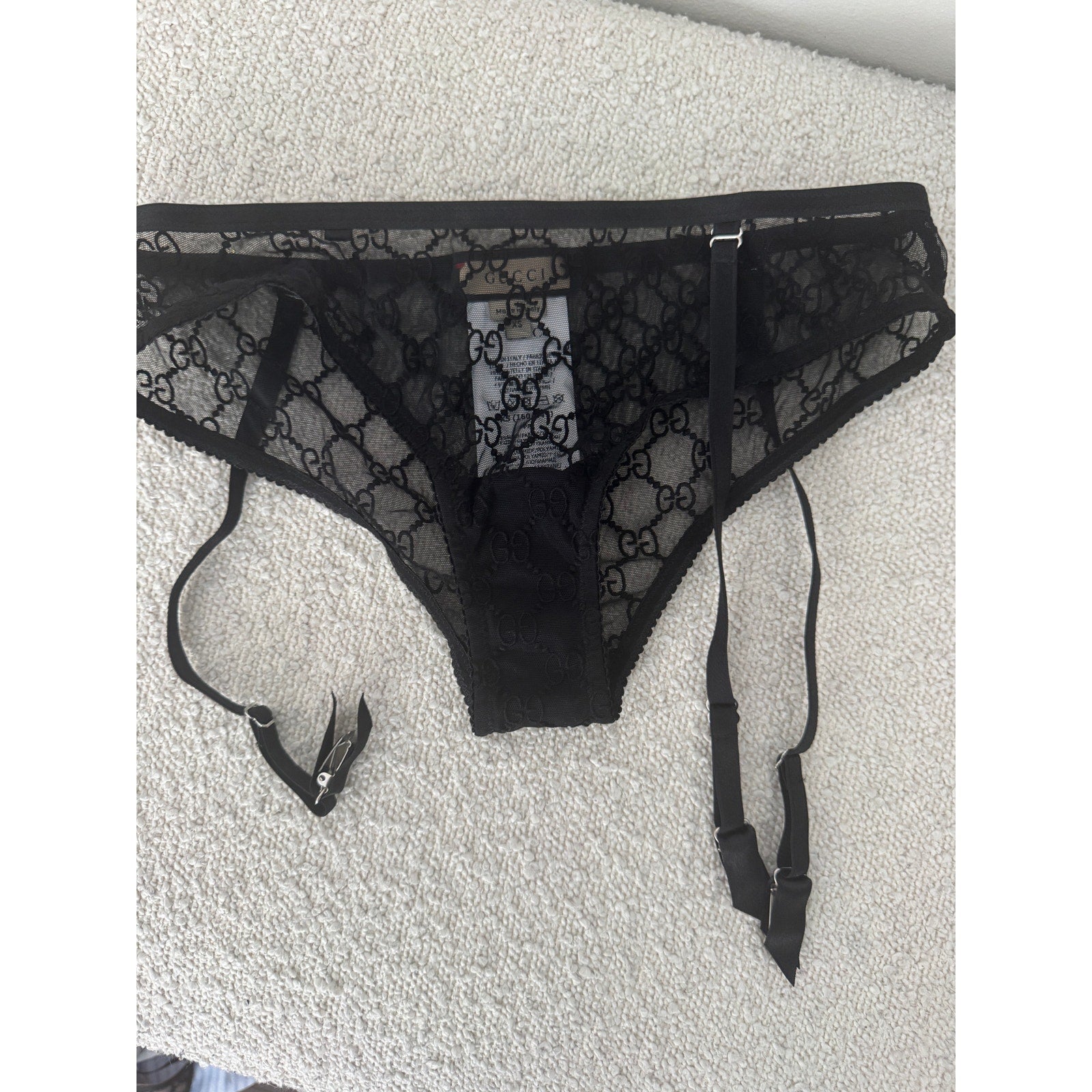 GUCCI Gg Star Tulle Lingerie Set In Black Size XS NWT