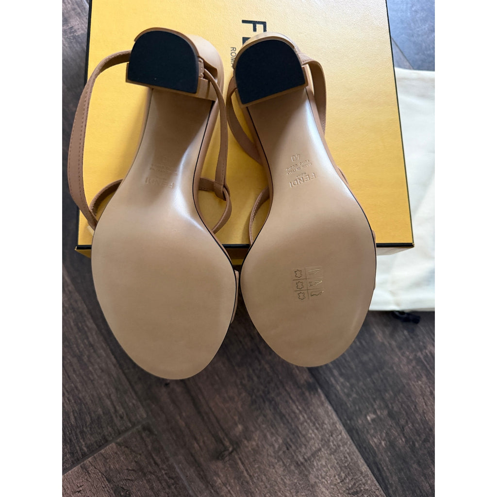 Fendi Dolphin Logo Embossed Ankle Strap Sandals BNIB SIZE 40