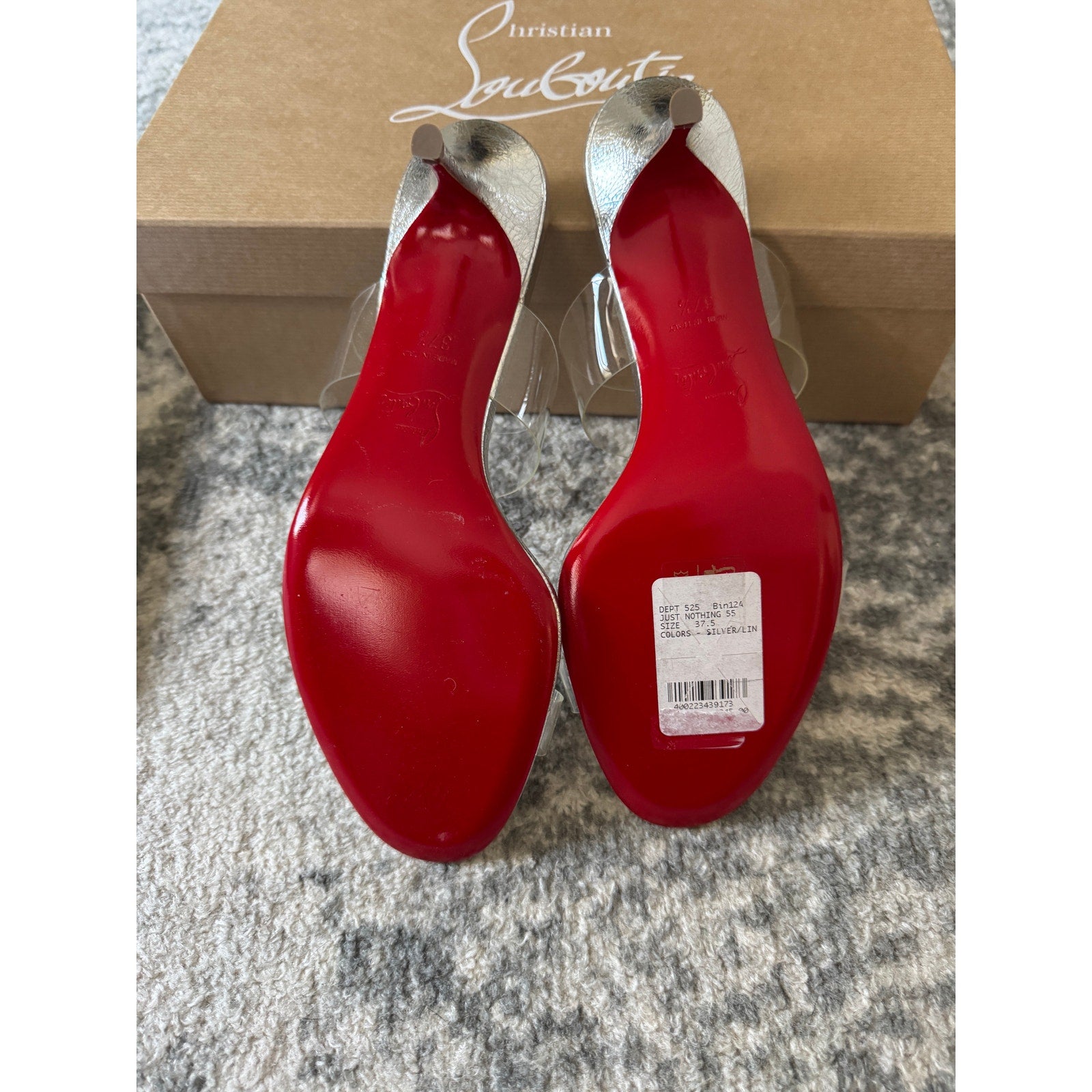 CHRISTIAN LOUBOUTIN Just Nothing 55 silver sandals BNIB 37.5