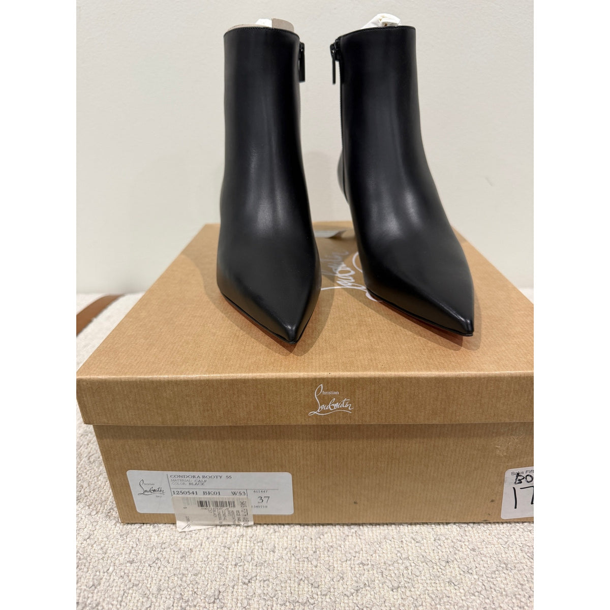 Christian Louboutin Condora Booty Black Calf Leather 55mm | New in Box size 37