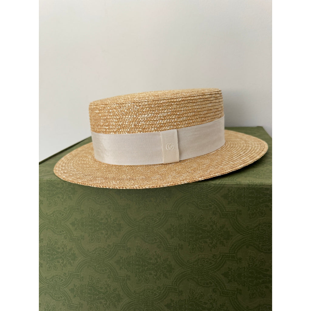 Gucci Raffia Wide-Brimmed Hat BNIB Size medium