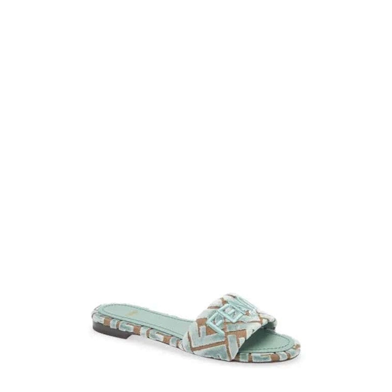 Fendi Sunshine Logo Embroidered Slide Sandal BNIB Size 37