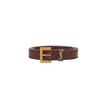 Saint Laurent Cassandre Long Belt Dark Brown Chocolate Size 70 NWT