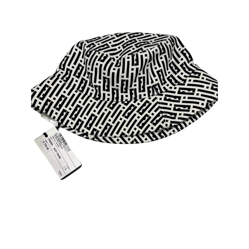 Fendi Black and White Bucket Hat Large New with Tags
