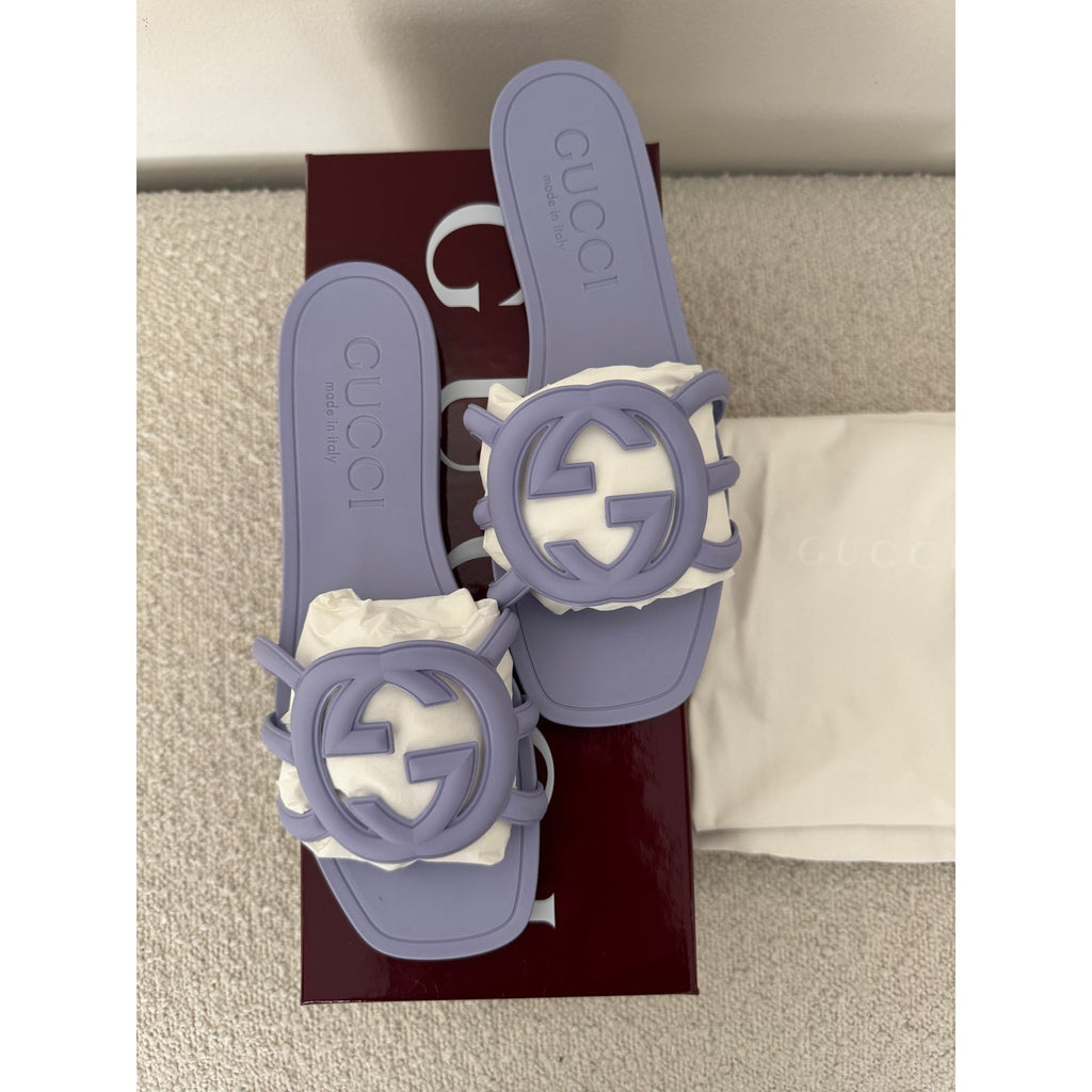 Gucci Women’s Palma Slide Sandals 37 BNIB in Lilac