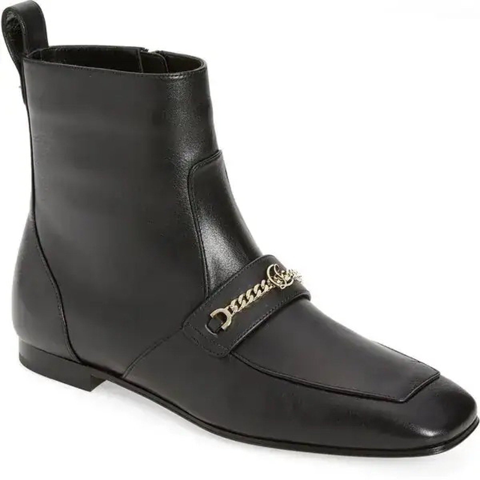 CHRISTIAN LOUBOUTIN 
Chain Detail Apron Toe Bootie 40 BNIB