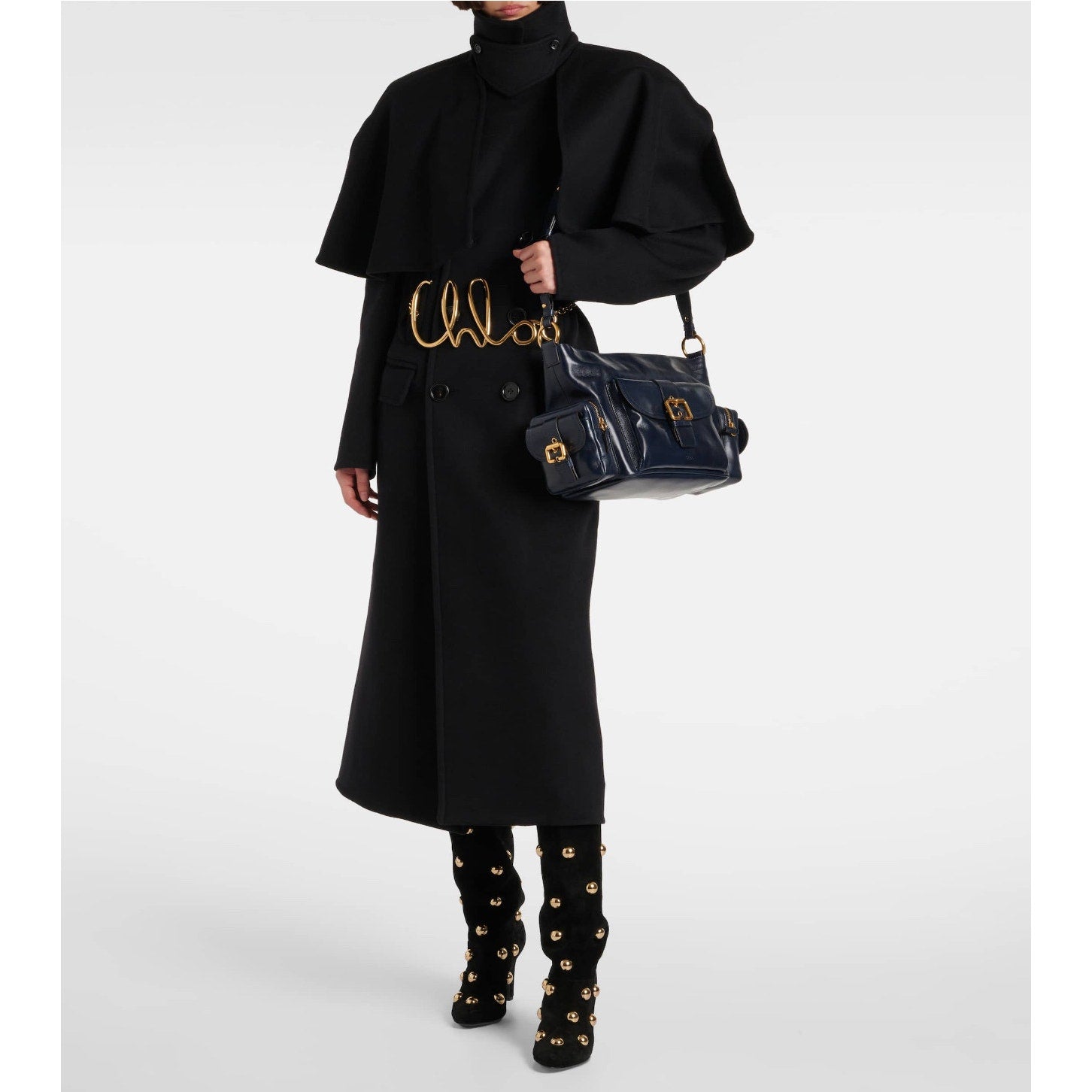 Chloé Eve Studded Over-the-Knee Boots Black 37 – Beyoncé Wore These! BNIB