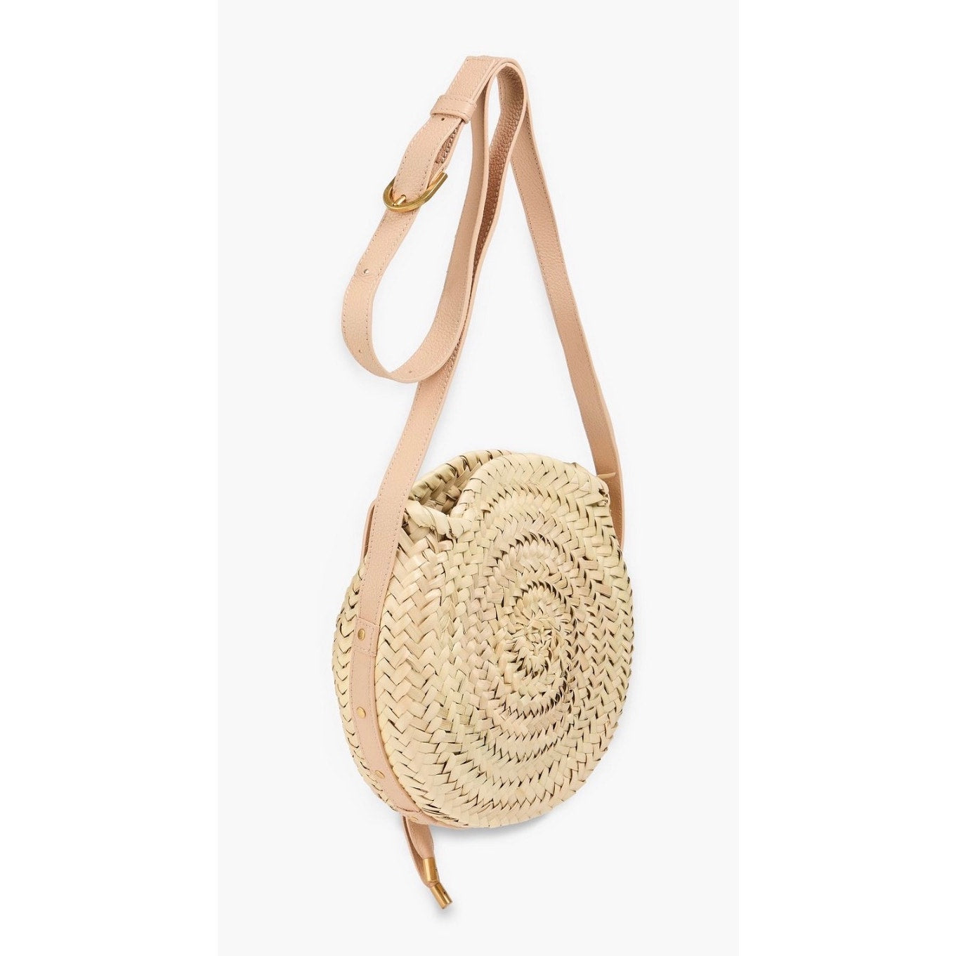 Chloé Marcie Pebbled Leather & Straw Crossbody Bag Natural Gold Hardware NWT