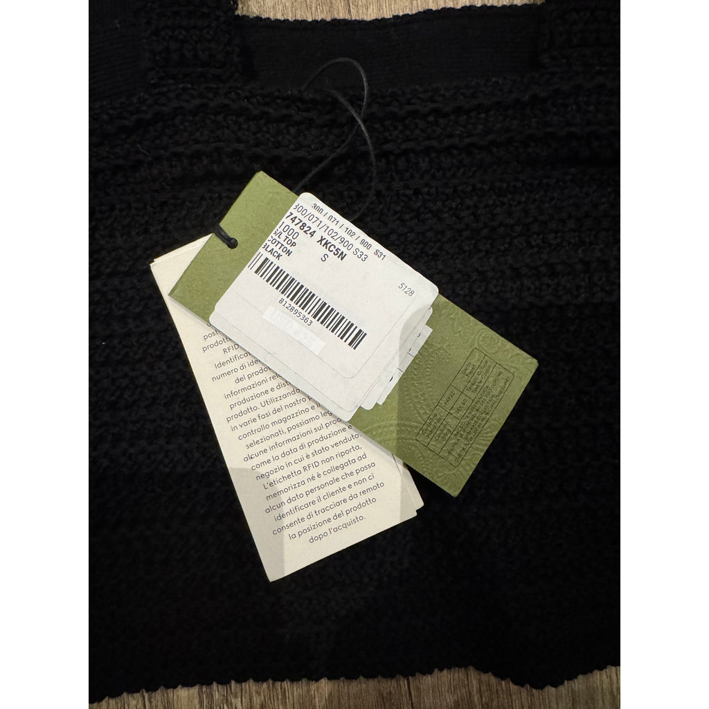 GUCCI Black Crochet Cotton Top Ready-To-Wear Size Small NWT