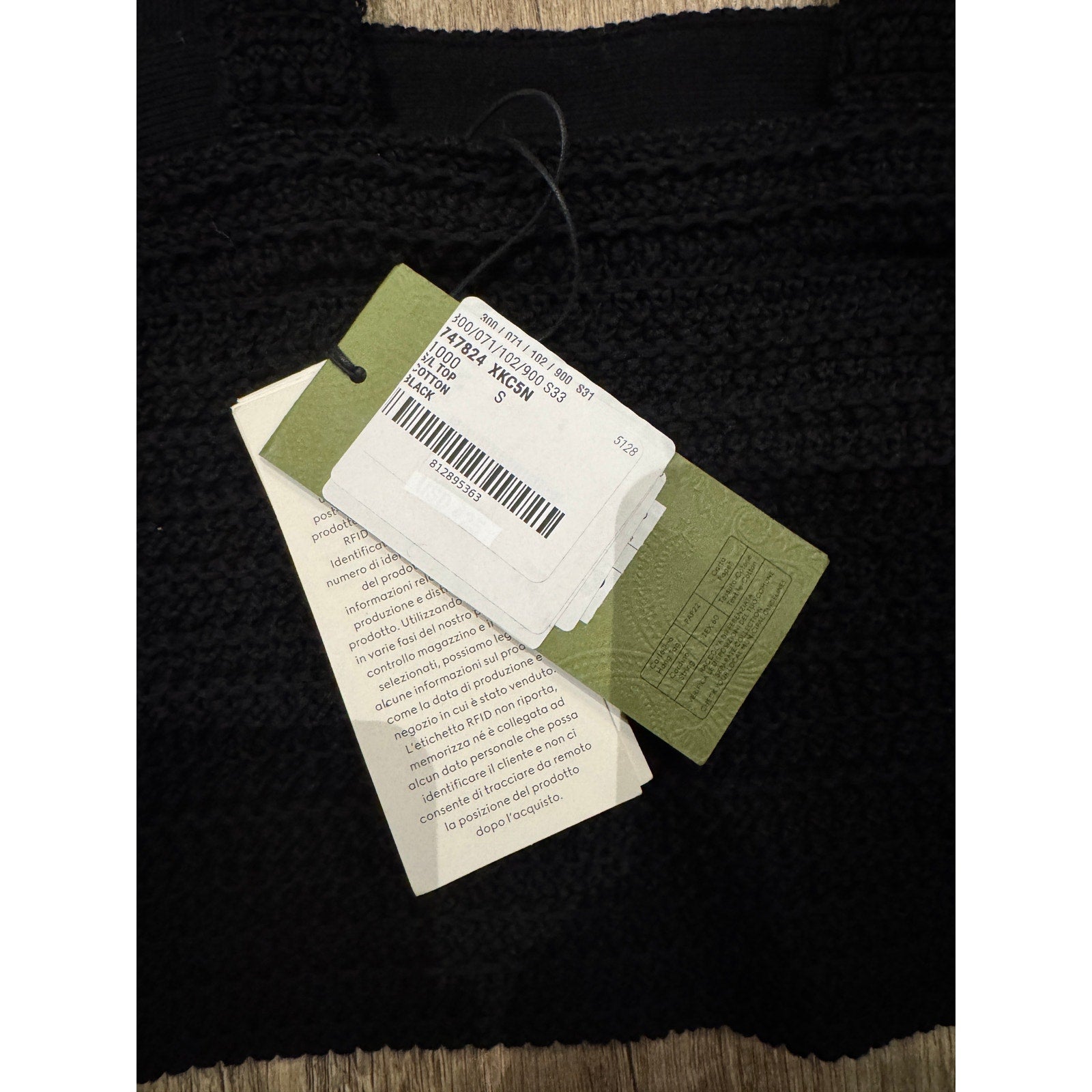 GUCCI Black Crochet Cotton Top Ready-To-Wear Size Small NWT