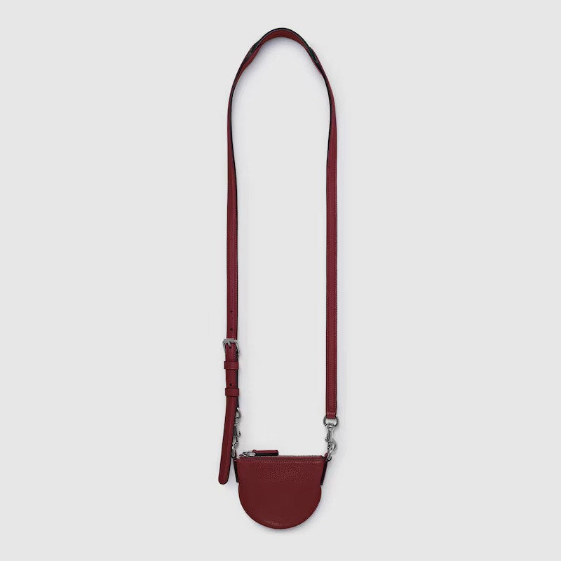 Gucci Nano B Bag Rosso Ancora Red Grainy Leather Crossbody with Web Strap NWT