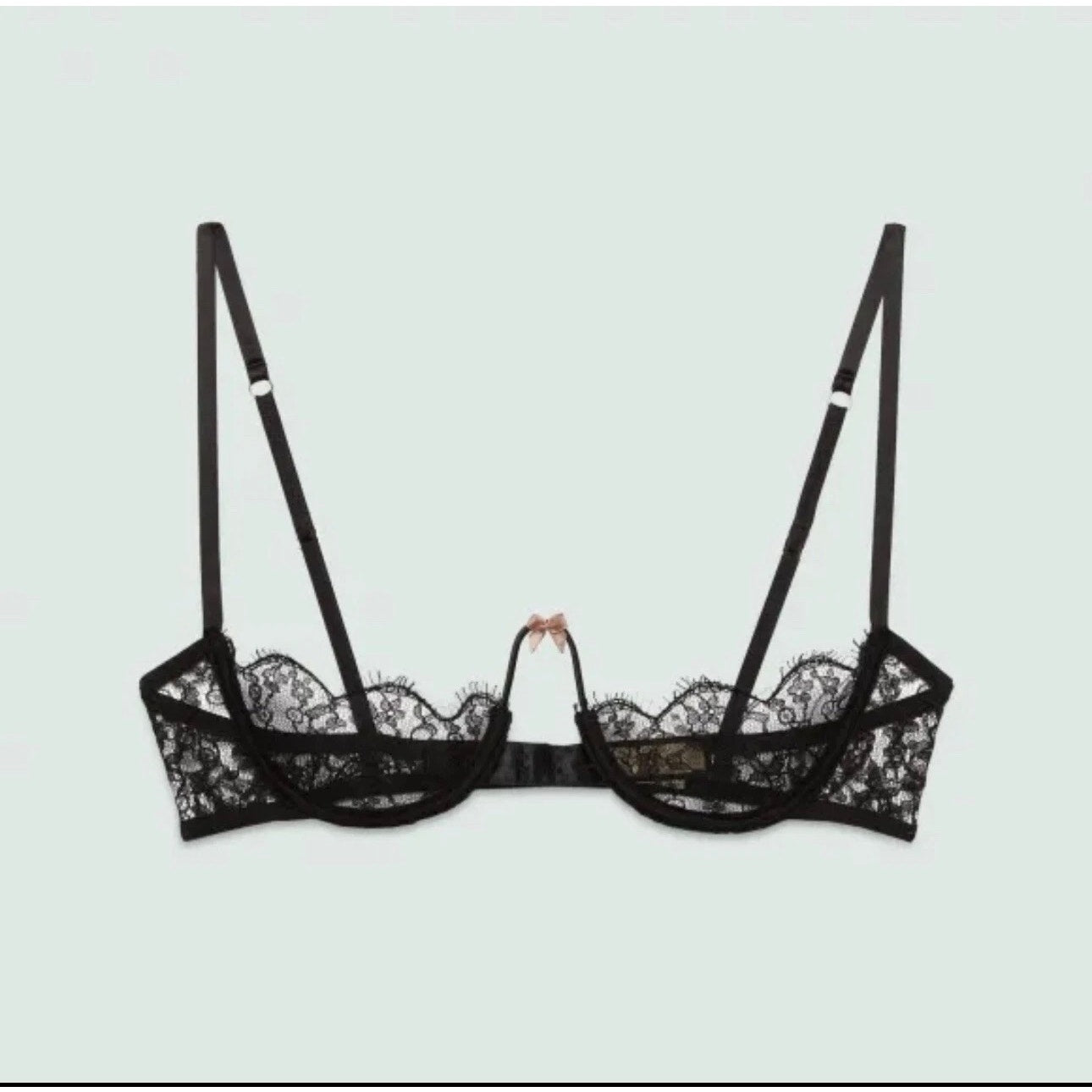 GUCCI Floral Lace Balconette Bra Female Black size small