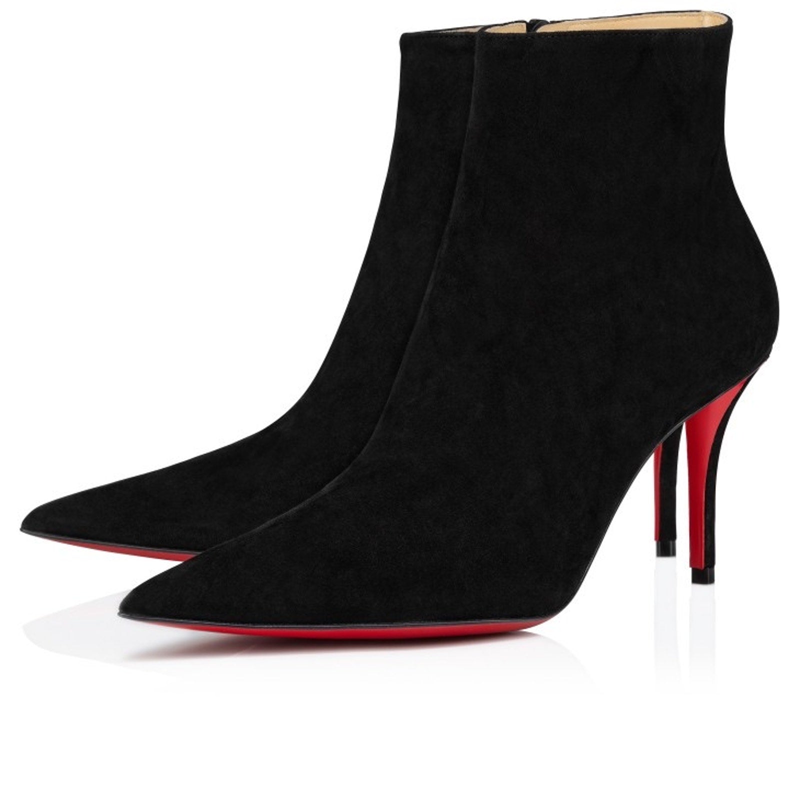 CHRISTIAN LOUBOUTIN So Apostropha Booty 80 Suede Black Ankle Boots