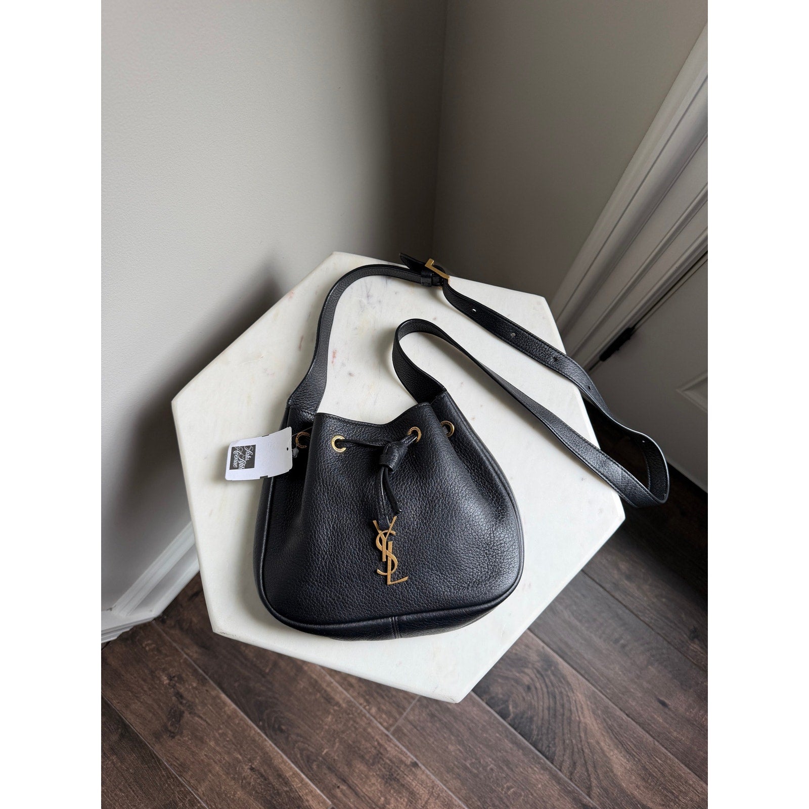Saint Laurent Mini Paris Vii Black Leather Bag Gold Hardware NWT