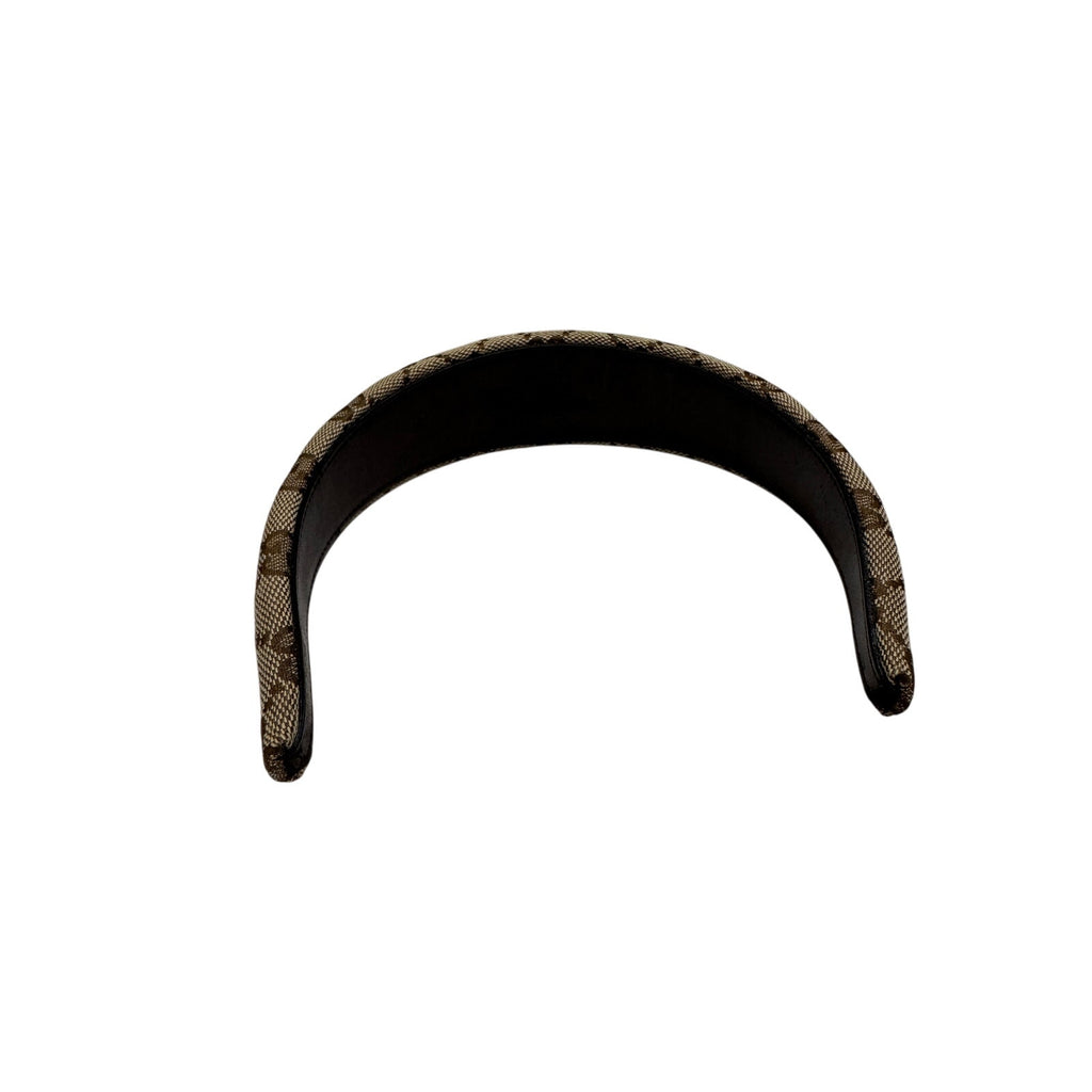 Gucci GG Canvas Padded Hair Band Beige Ebony Brown Classic Design NWT