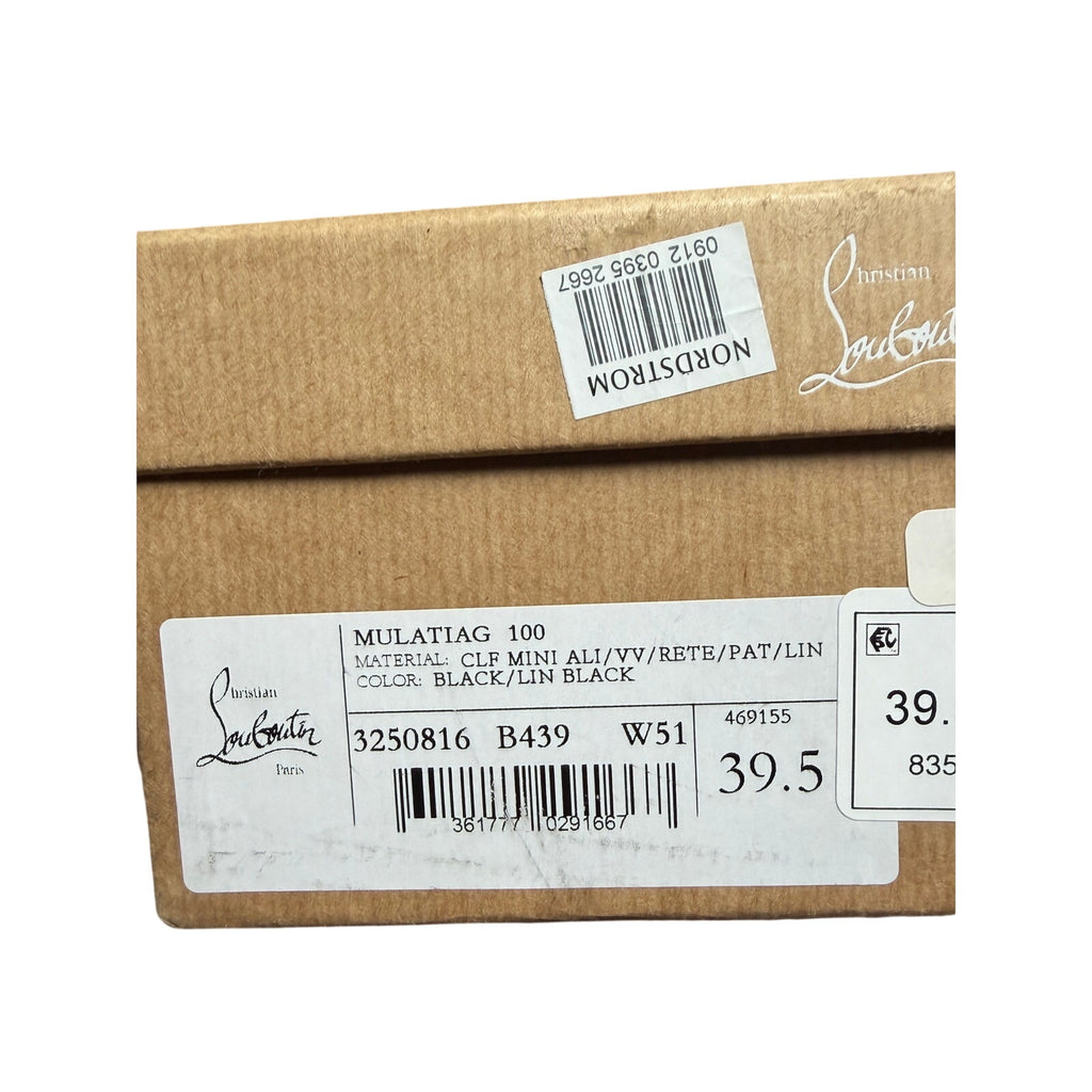 Christian Louboutin Black Mulatiag 100 Suede Mesh Mule Pumps Size 39.5