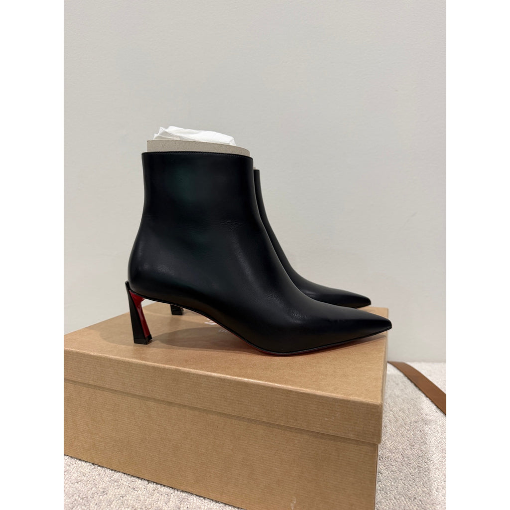Christian Louboutin Condora Booty Black Calf Leather 55mm | New in Box 39.5