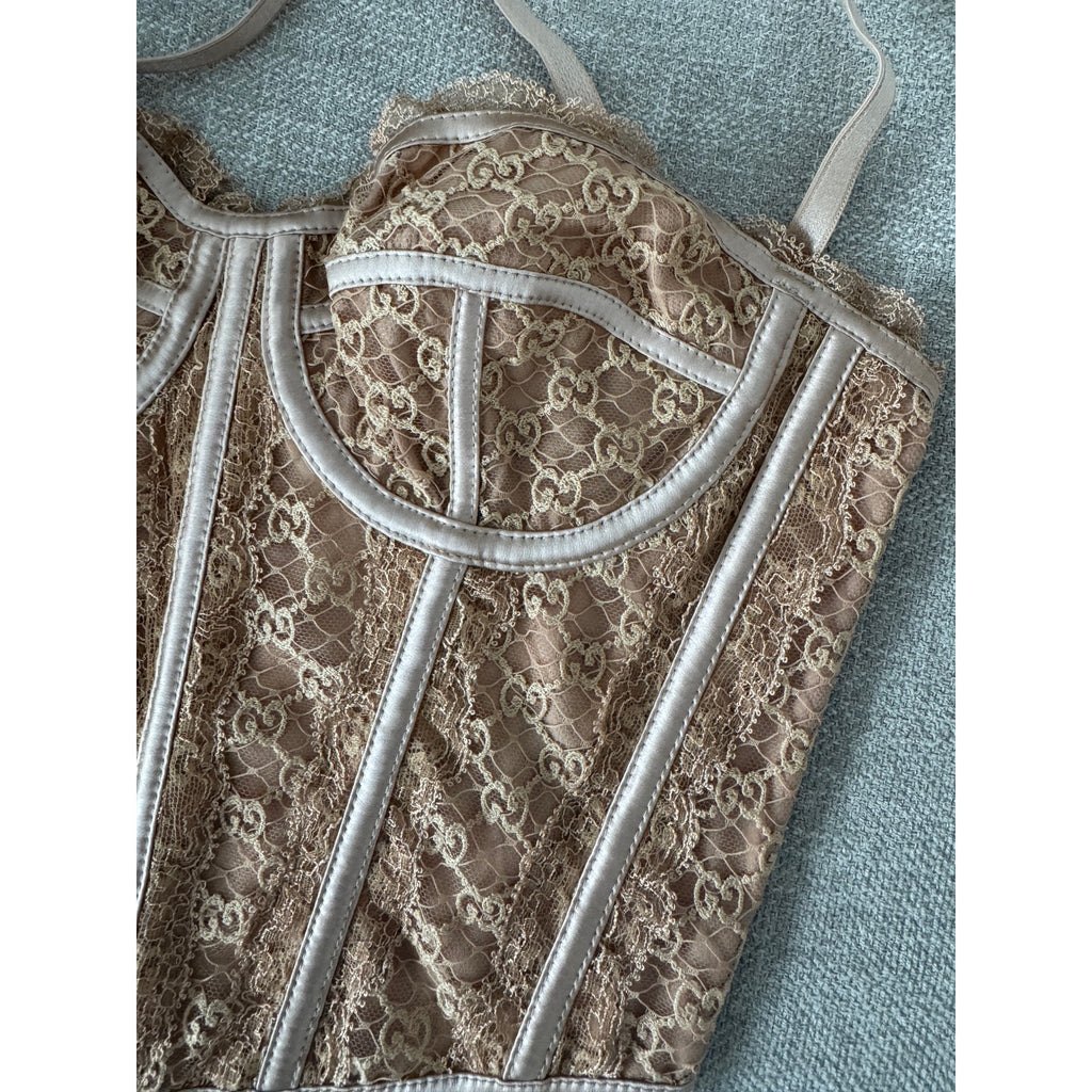 Gucci Nude Lace Corset Top NWT size Small