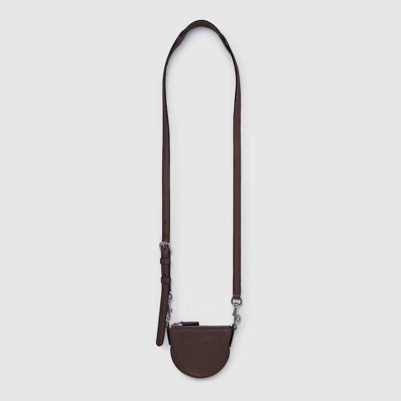 Gucci Nano B Bag Dark Brown Grainy Leather Crossbody with Web Strap NWT