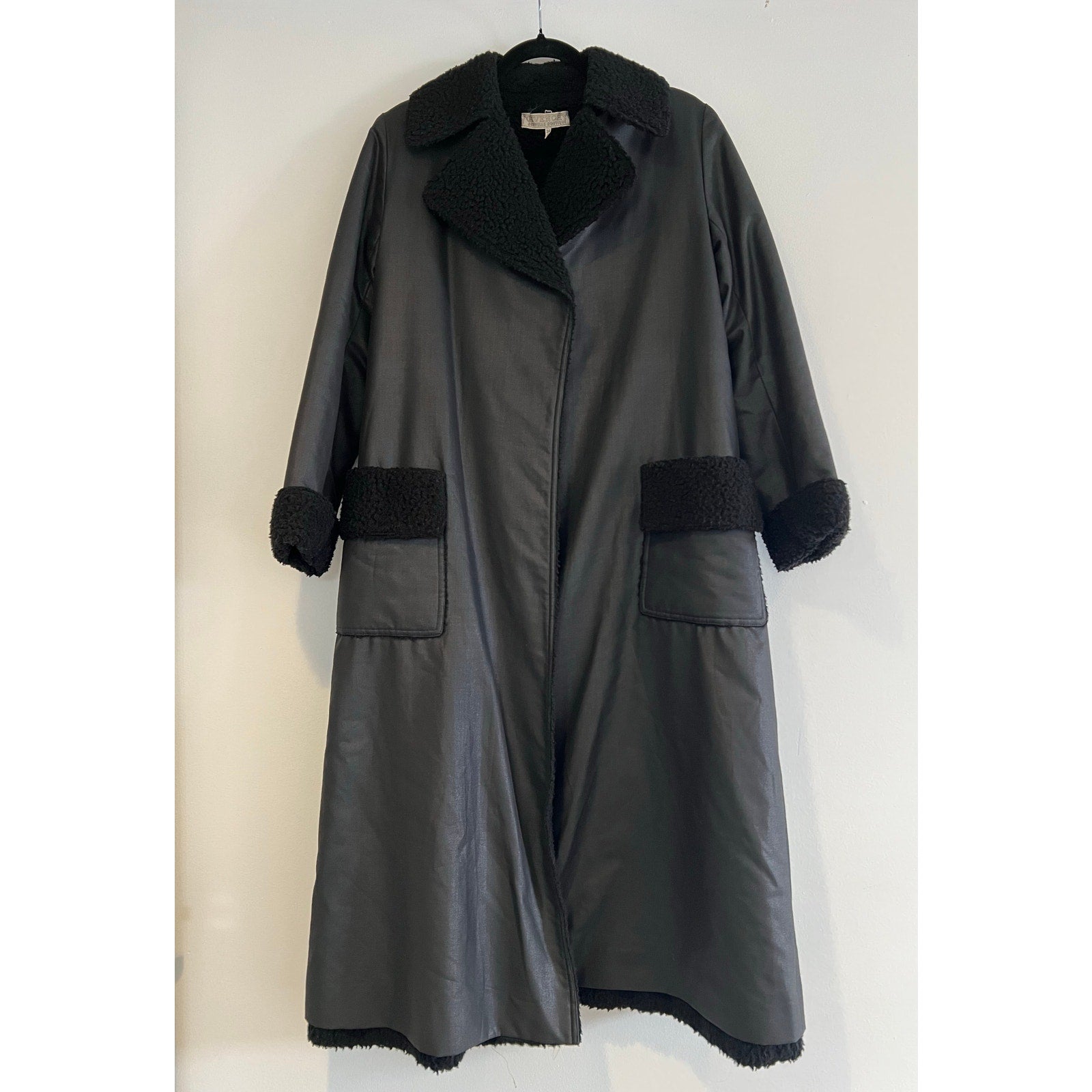 Vintage Givenchy 1980’s Shearling Black Coat
