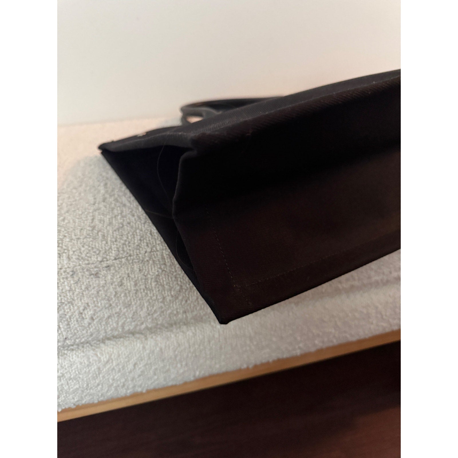 Saint Laurent Rive Gauche Large Black Canvas Tote Bag | 100% Leather Trim | NWT