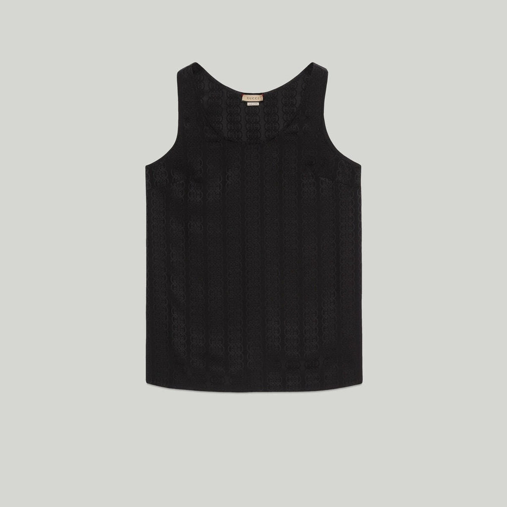 Gucci G Silk crepe Satin Sleeveless Top size Small NWT
