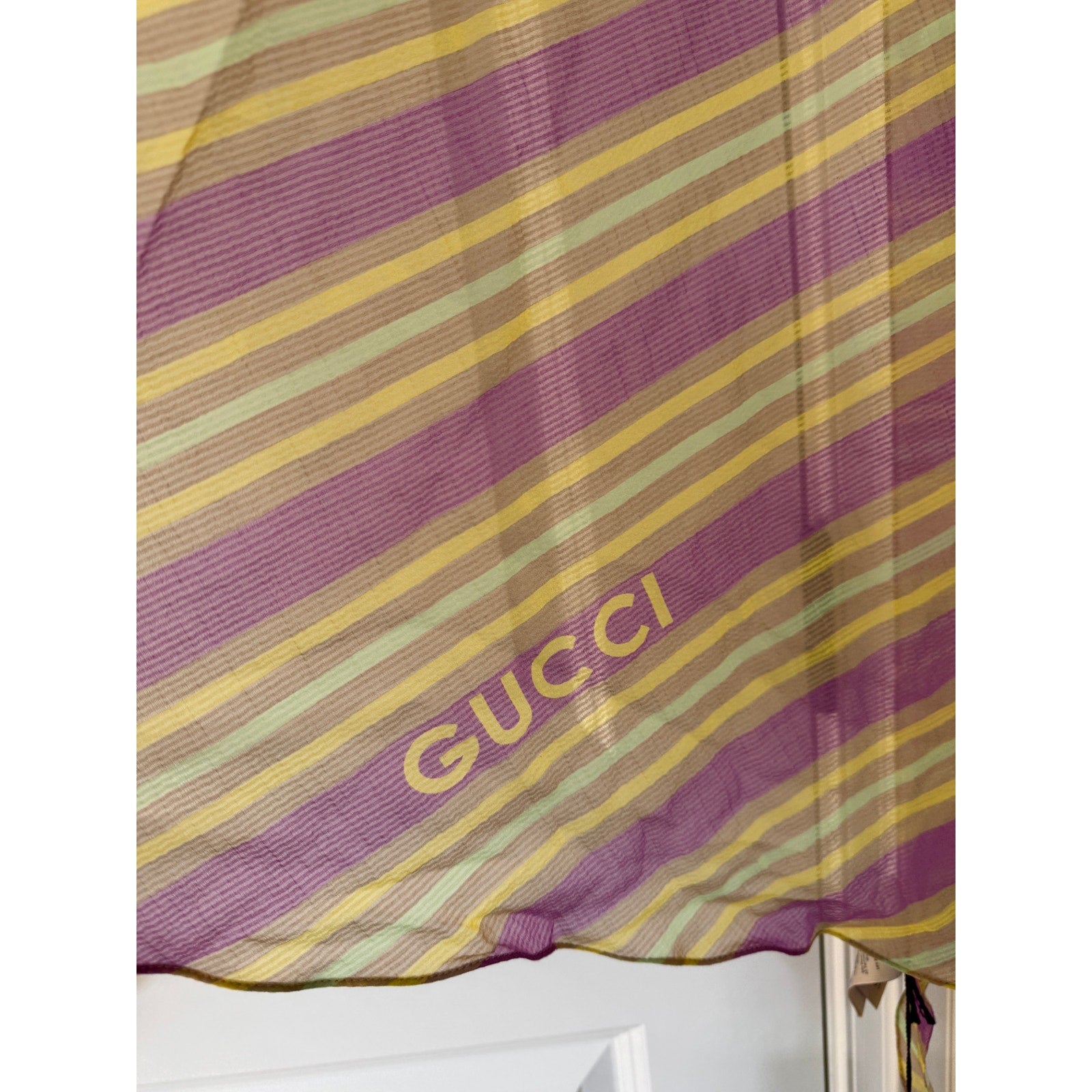 Gucci Baya Striped Silk Cotton Tank Top Multicolor One Size NWT