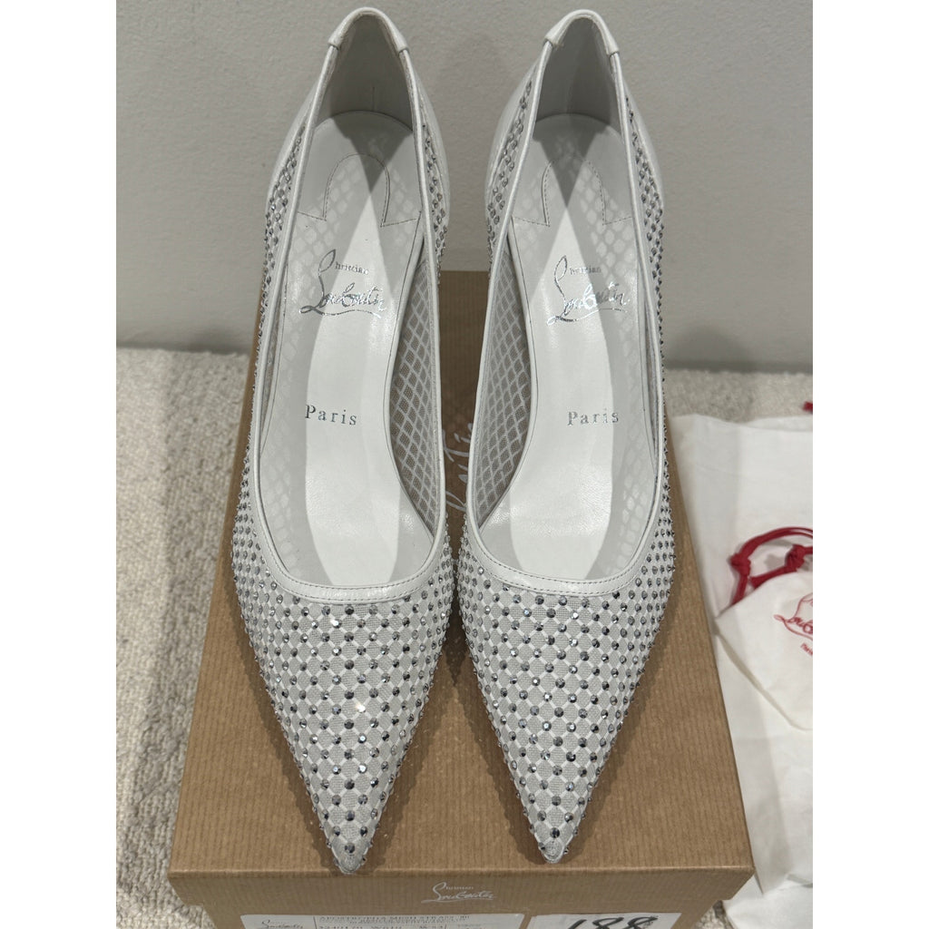 Christian Louboutin Apostropha Mesh Strass Pumps 80mm Black Crystal | New in Box