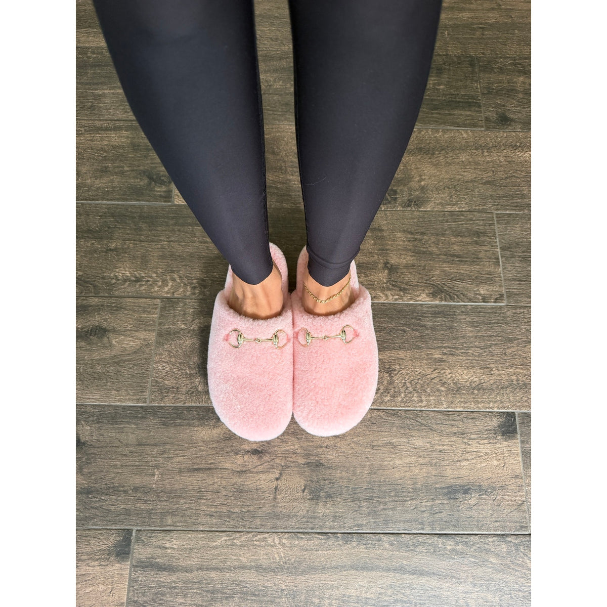 Gucci Horsebit Merino Wool Pink Mules Flat Slides Women’s Shoes Size 37