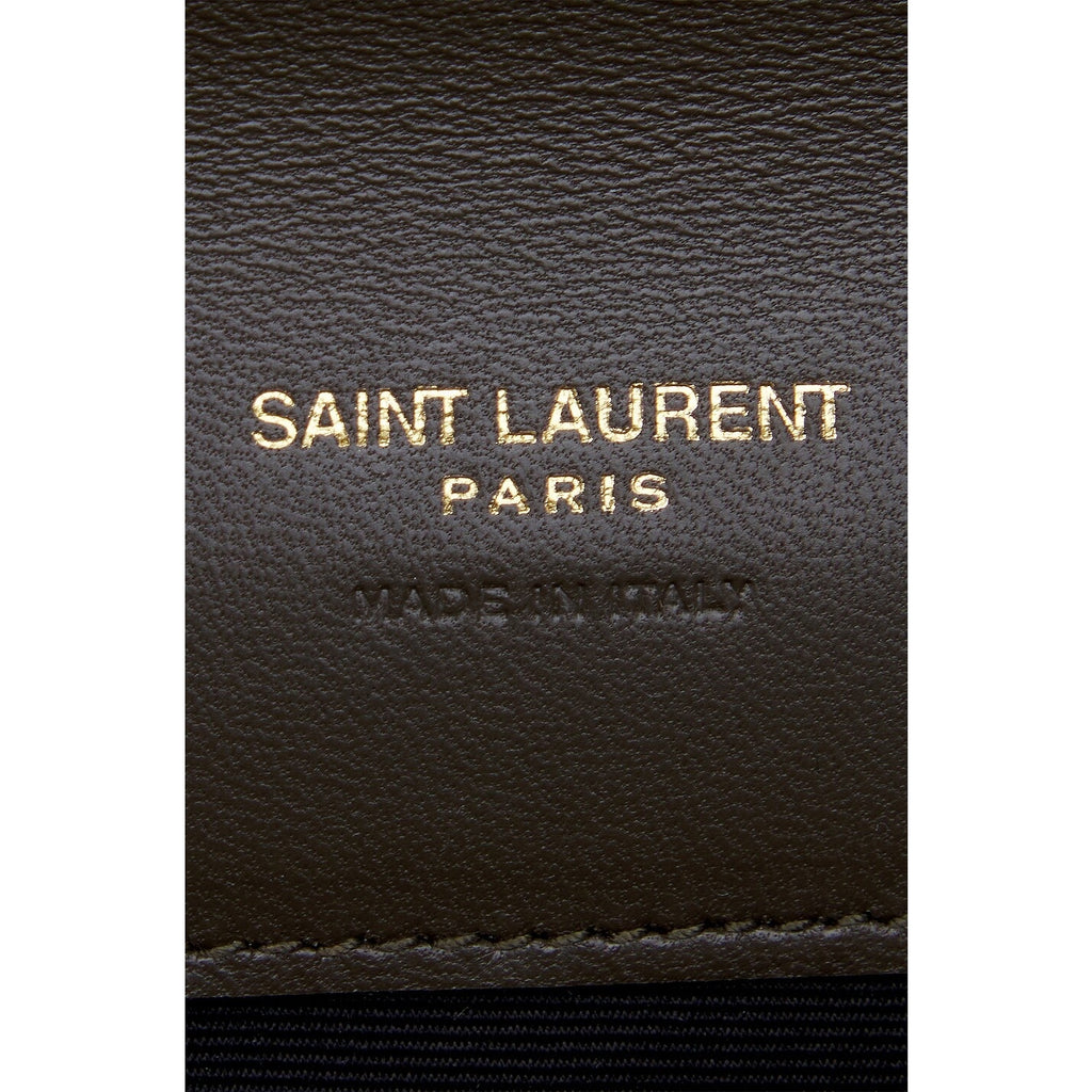 Saint Laurent Cassandre Chevron Flap Pouch Clutch Dark Musk NWT