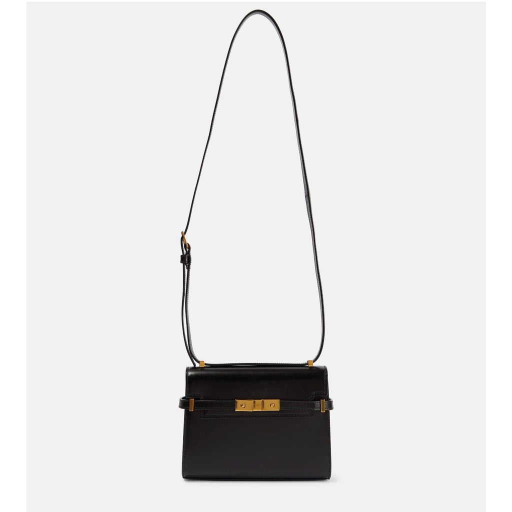 SAINT LAURENT  Manhattan Mini Calfskin Shoulder Bag Black