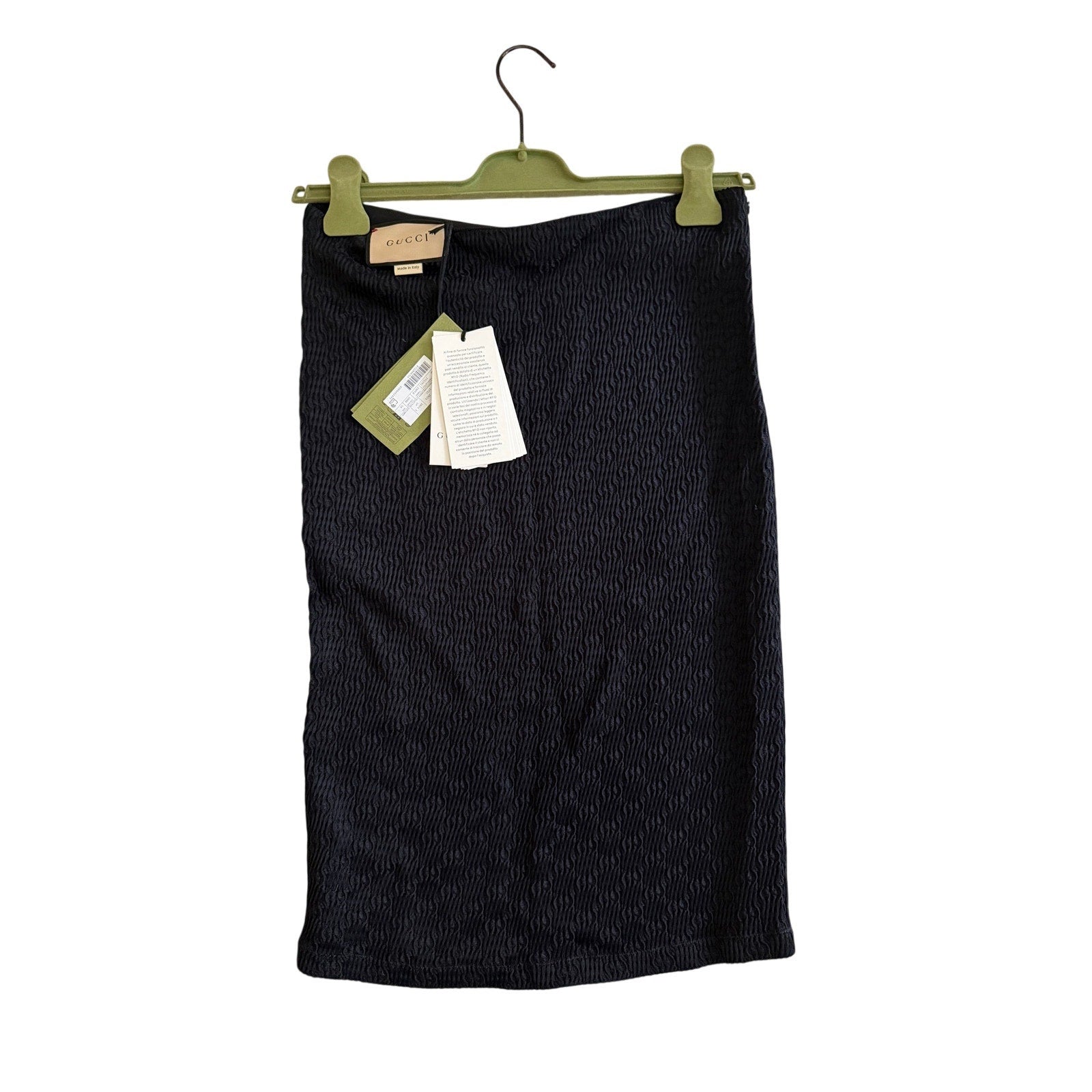Gucci GG Crinkle Viscose Skirt Black Size IT 38 NWT