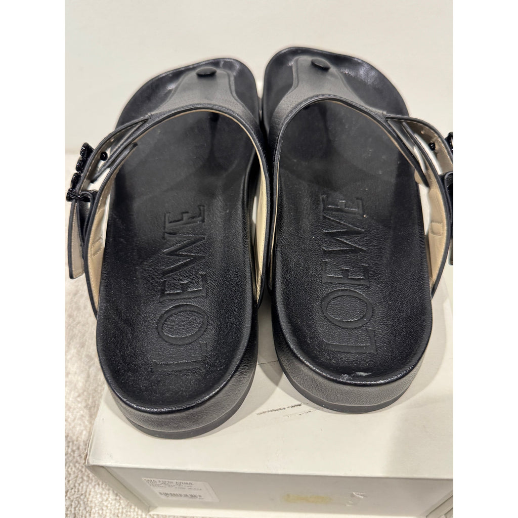 LOEWE
Leather Anagram Buckle Comfort Sandals BNIB 41 Black