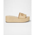Fendi Sunshine Raffia Platform Slide Sandals Size 38.5 BNIB