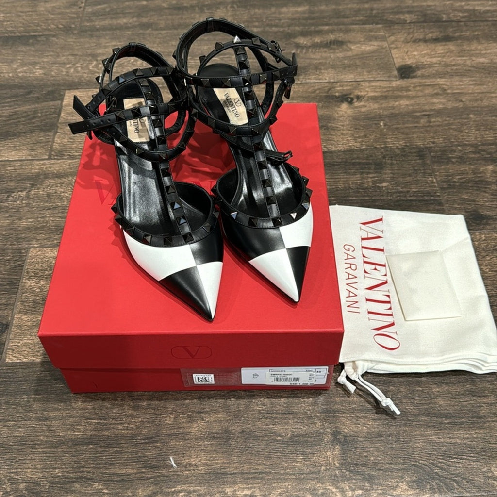 VALENTINO GARAVANI Rockstud 65 checked leather pumps BNIB 40