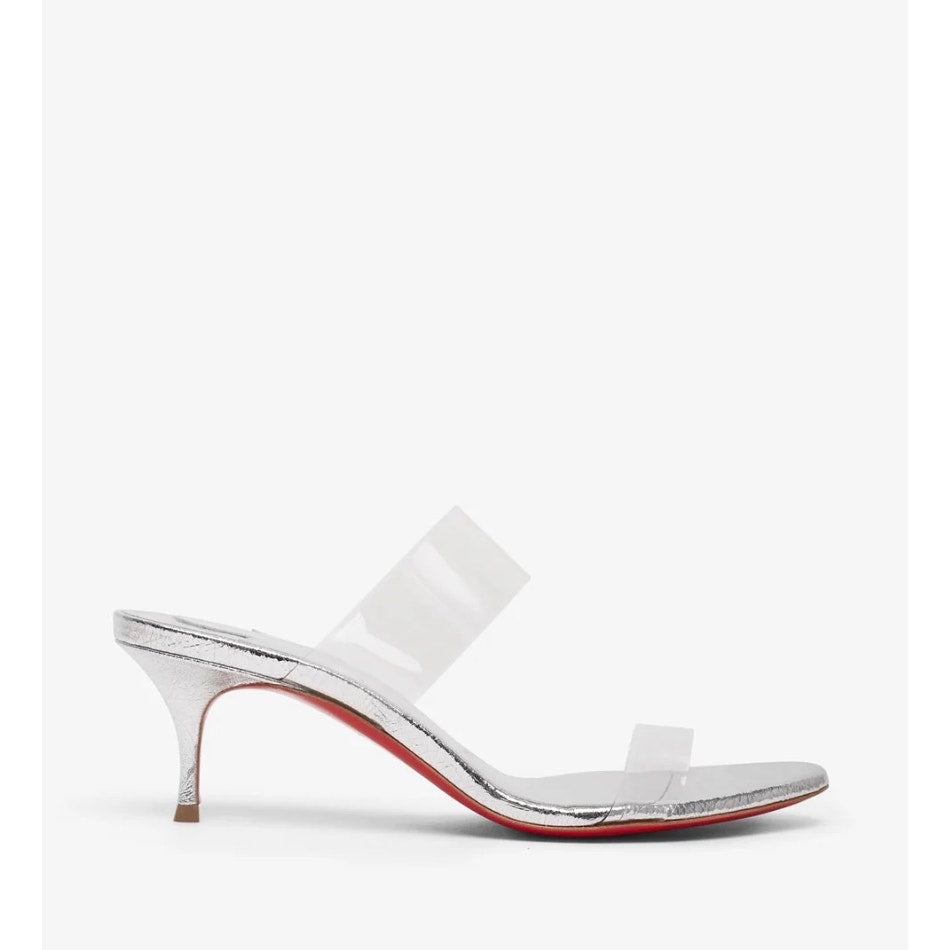 CHRISTIAN LOUBOUTIN Just Nothing 55 silver sandals BNIB 37.5