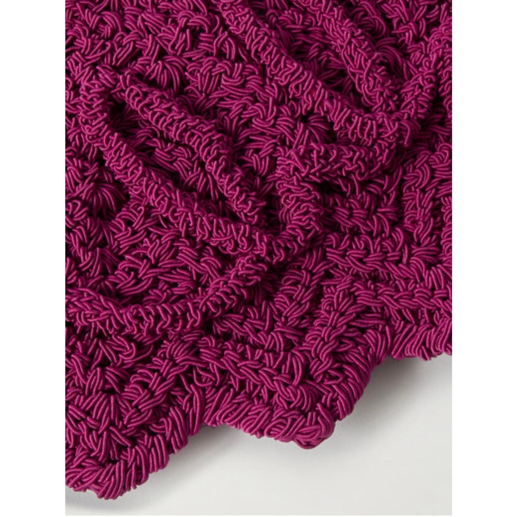 CHLOÉ  Scalloped Crocheted Tote | Bracelet Gold-Tone Handles, Slim Shape - Violet