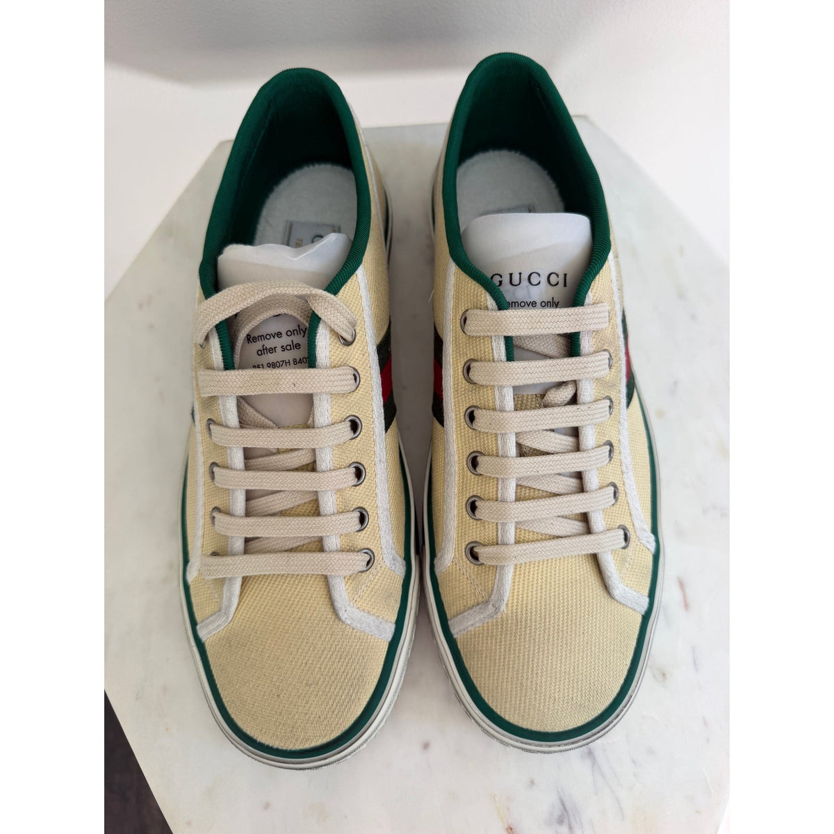Gucci Tennis 1977 Canvas Sneakers Beige Green Red Men’s UK 8.5 US 9 New in Box