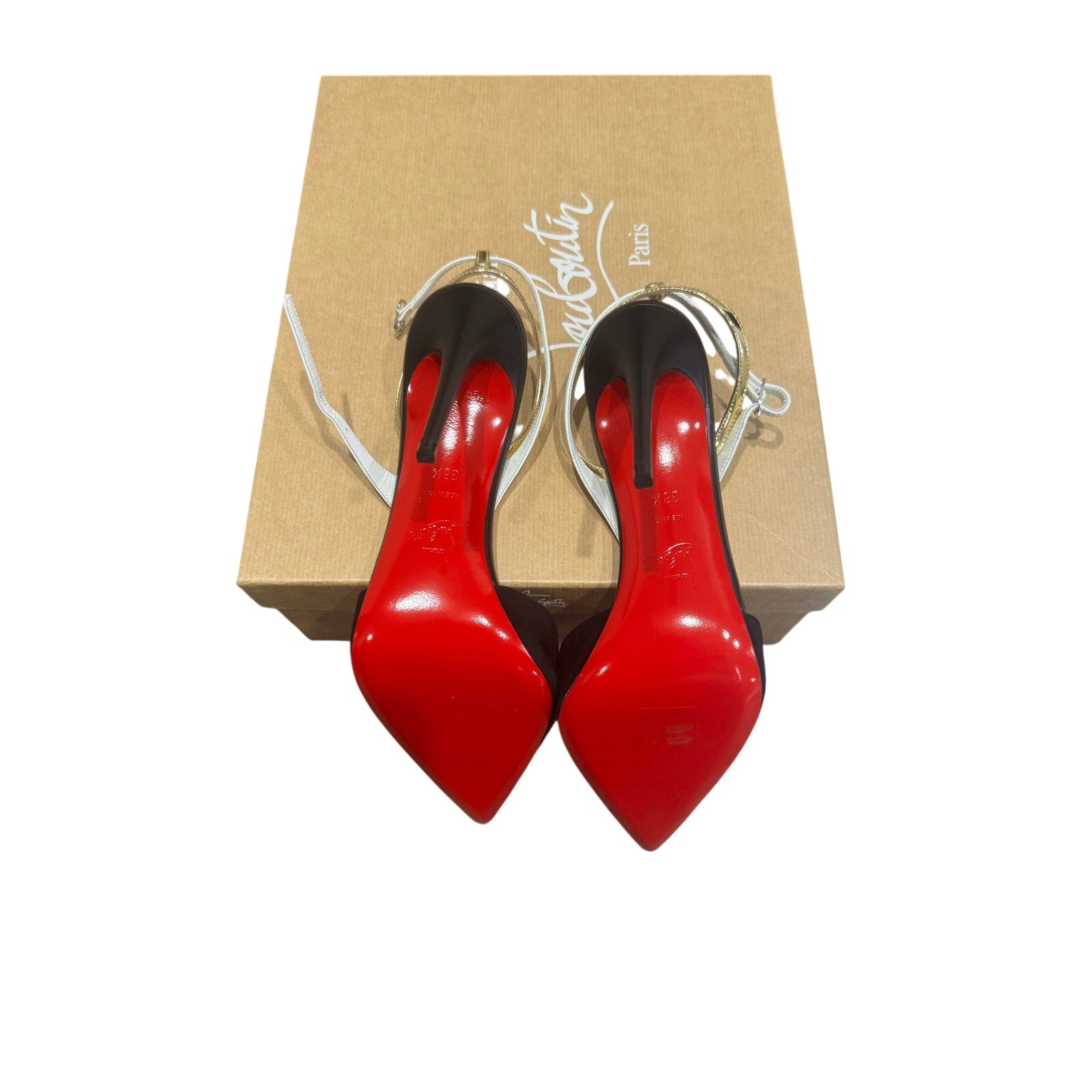 CHRISTIAN LOUBOUTIN ATHINA 100 SUEDE & LEATHER PUMP SIZE 38.5 BNIB